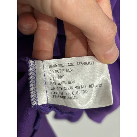 Silk Lore By Beth Terrell Long Sleeve Silk Tunic Top Purple Sz Large Popover - Picture 6 of 10